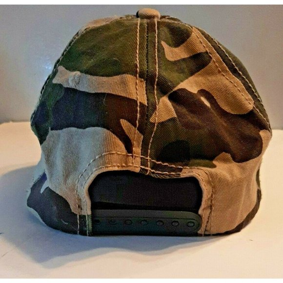 Camo Green Snap Back Ball Cap Smiley Graphics - Picture 6 of 11